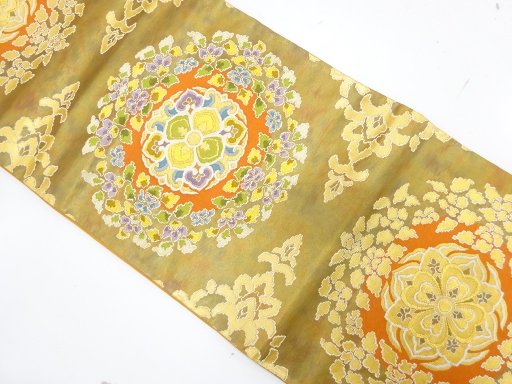 華紋織り出し　袋帯